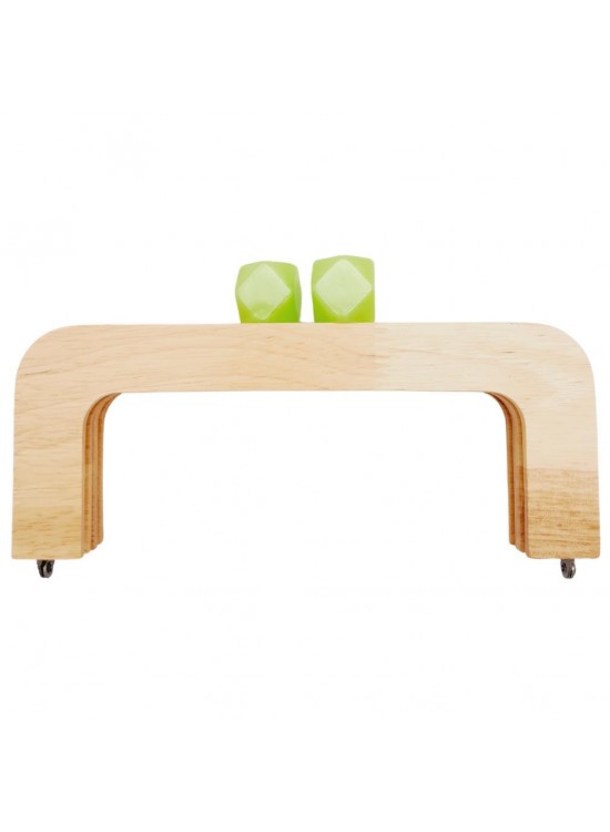 Çanta Aksesuar 20 cm Açık Renk Ahşap Burs Elma Yeşili Renk Toplu