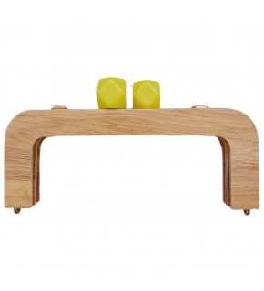 Çanta Aksesuar 20 cm Açık Renk Ahşap Burs Neon Sarı Renk Toplu