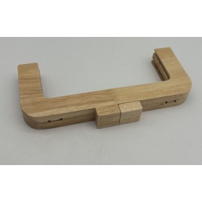 Çanta Aksesuar 20 Cm  Açık Renk Kare Başlıklı Ahşap Burs