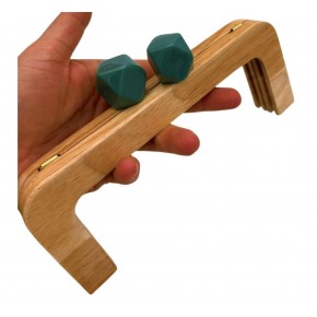 Çanta Aksesuar 20 Cm Koyu Yeşil Başlıklı Ahşap Burs