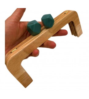 Çanta Aksesuar 20 Cm Koyu Yeşil Başlıklı Ahşap Burs