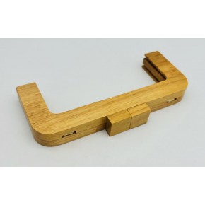 Çanta Aksesuar 20 Cm  Orta Koyu  Kare Başlıklı Ahşap Burs