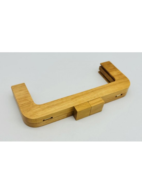 Çanta Aksesuar 20 Cm  Orta Koyu  Kare Başlıklı Ahşap Burs