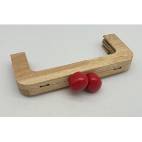 Çanta Aksesuar 20 Cm  Oval  Kırmızı Toplu Ahşap Burs