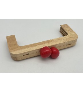 Çanta Aksesuar 20 Cm  Oval  Kırmızı Toplu Ahşap Burs