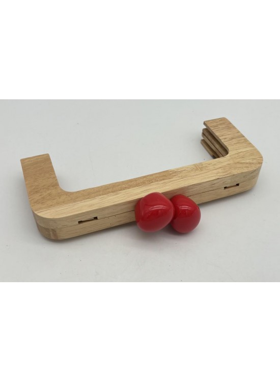 Çanta Aksesuar 20 Cm Oval Kırmızı Toplu Ahşap Burs Çanta Aksesuar 20 Cm Oval Kırmızı Toplu Ahşap Burs