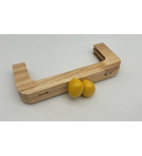 Çanta Aksesuar 20 Cm  Oval Sarı Toplu Ahşap Burs