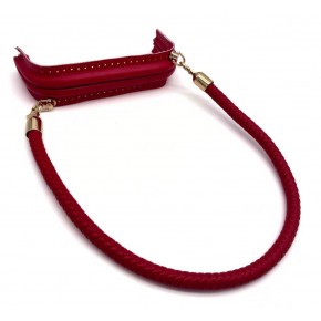 Çanta Aksesuar 20 cm Suni Derili  Kırmızı Renk Gizli Çanta Bursu Kulplu