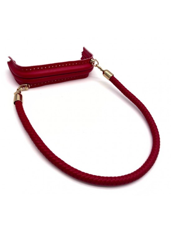 Çanta Aksesuar 20 cm Suni Derili  Kırmızı Renk Gizli Çanta Bursu Kulplu