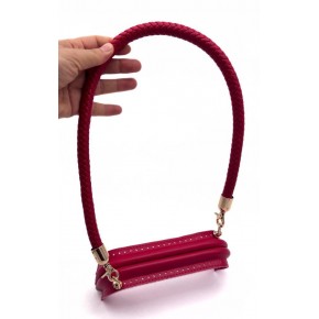 Çanta Aksesuar 20 cm Suni Derili  Kırmızı Renk Gizli Çanta Bursu Kulplu
