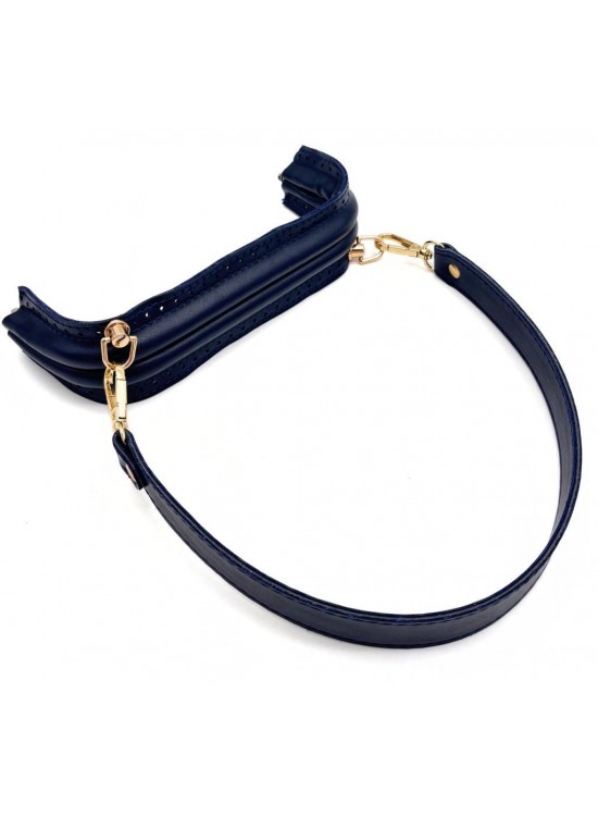 Çanta Aksesuar 20 cm Suni Derili  Lacivert Renk Gizli Çanta Bursu Kulplu