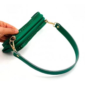 Çanta Aksesuar 20 cm Suni Derili  Yeşil Renk Gizli Çanta Bursu Deri Kulplu