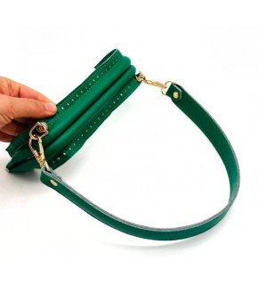 Çanta Aksesuar 20 cm Suni Derili  Yeşil Renk Gizli Çanta Bursu Deri Kulplu