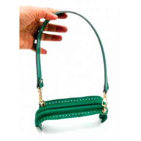 Çanta Aksesuar 20 cm Suni Derili  Yeşil Renk Gizli Çanta Bursu Deri Kulplu