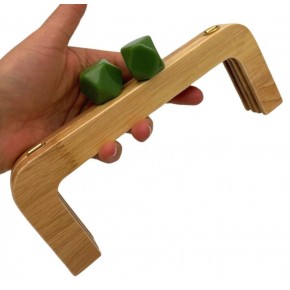 Çanta Aksesuar 20 Cm Yeşil  Başlıklı Ahşap Burs