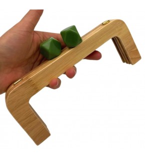 Çanta Aksesuar 20 Cm Yeşil  Başlıklı Ahşap Burs