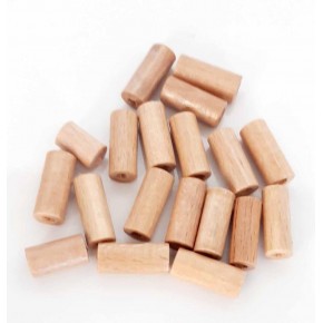 Çanta Aksesuar 20 Mm 10 Adet Açık Renk Ahşap Silindir Boncuk