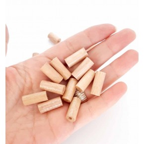 Çanta Aksesuar 20 Mm 10 Adet Açık Renk Ahşap Silindir Boncuk