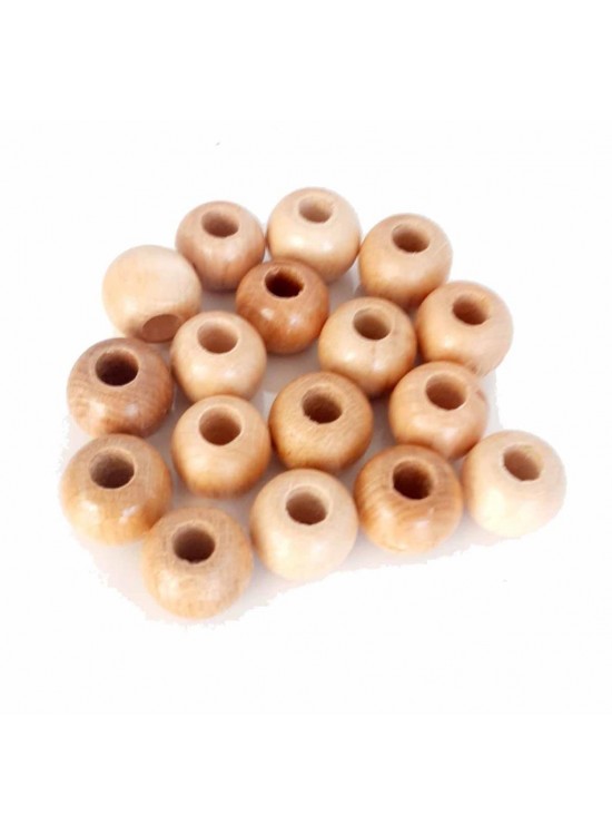 Çanta Aksesuar 20 Mm 10 Adet Açık Renk Ahşap Yuvarlak Boncuk