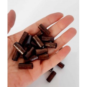 Çanta Aksesuar 20 Mm 10 Adet Koyu Renk Ahşap Silindir Boncuk