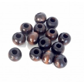 Çanta Aksesuar 20 Mm 10 Adet Koyu Renk Ahşap Yuvarlak Boncuk