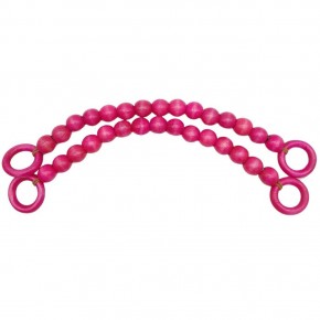 Çanta Aksesuar 20 mm Ahşap Boncuklu 37 cm Fuşya Renk Çanta Sapı