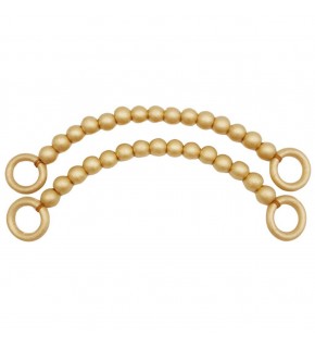 Çanta Aksesuar 20 mm Ahşap Boncuklu 37 cm Gold Renk Çanta Sapı