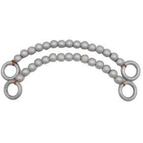 Çanta Aksesuar 20 mm Ahşap Boncuklu 37 cm Gümüş Renk Çanta Sapı