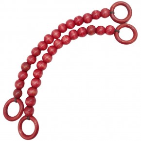 Çanta Aksesuar 20 mm Ahşap Boncuklu 37 cm Kırmızı Renk Çanta Sapı