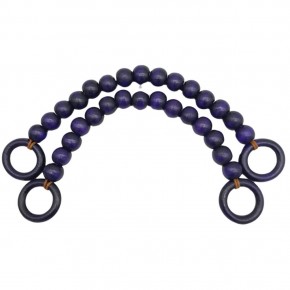 Çanta Aksesuar 20 mm Ahşap Boncuklu 37 cm Mor Renk Çanta Sapı