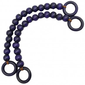 Çanta Aksesuar 20 mm Ahşap Boncuklu 37 cm Mor Renk Çanta Sapı