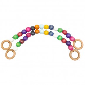 Çanta Aksesuar 20 mm Ahşap Boncuklu 37 cm Renkli Çanta Sapı