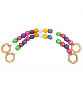 Çanta Aksesuar 20 mm Ahşap Boncuklu 37 cm Renkli Çanta Sapı
