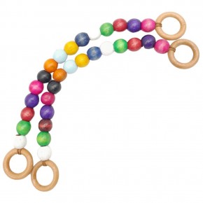 Çanta Aksesuar 20 mm Ahşap Boncuklu 37 cm Renkli Çanta Sapı