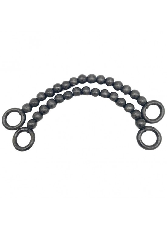 Çanta Aksesuar 20 mm Ahşap Boncuklu 37 cm Siyah Renk Çanta Sapı