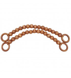 Çanta Aksesuar 20 mm Ahşap Boncuklu 37 cm Taba Renk Çanta Sapı