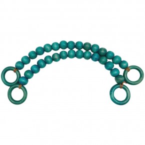 Çanta Aksesuar 20 mm Ahşap Boncuklu 37 cm Turkuaz Renk Çanta Sapı