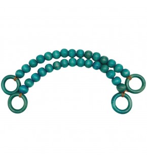 Çanta Aksesuar 20 mm Ahşap Boncuklu 37 cm Turkuaz Renk Çanta Sapı