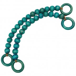 Çanta Aksesuar 20 mm Ahşap Boncuklu 37 cm Turkuaz Renk Çanta Sapı