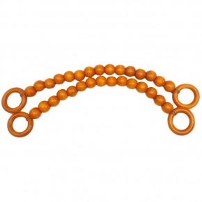 Çanta Aksesuar 20 mm Ahşap Boncuklu 37 cm Turuncu Renk Çanta Sapı