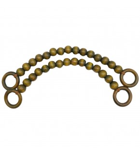 Çanta Aksesuar 20 mm Ahşap Boncuklu 37 cm Zeytin Yeşili Renk Çanta Sapı