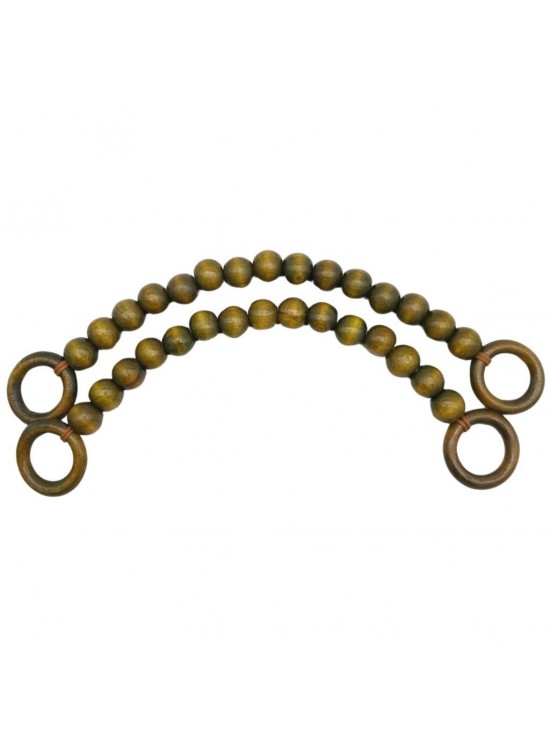 Çanta Aksesuar 20 mm Ahşap Boncuklu 37 cm Zeytin Yeşili Renk Çanta Sapı