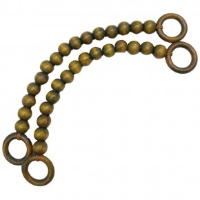 Çanta Aksesuar 20 mm Ahşap Boncuklu 37 cm Zeytin Yeşili Renk Çanta Sapı