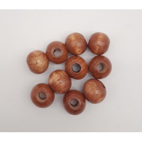 Çanta Aksesuar 20 mm Ahşap Yuvarlak Boncuk Taba Renk 10 Adet