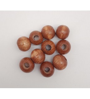 Çanta Aksesuar 20 mm Ahşap Yuvarlak Boncuk Taba Renk 10 Adet