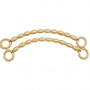 Çanta Aksesuar 20 mm Oval Ahşap Boncuklu 40 cm Gold Renk Çanta Sapı