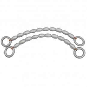 Çanta Aksesuar 20 mm Oval Ahşap Boncuklu 40 cm Gümüş Renk Çanta Sapı