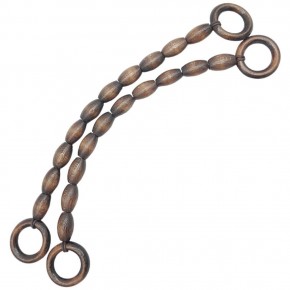 Çanta Aksesuar 20 mm Oval Ahşap Boncuklu 40 cm Koyu Ahşap Renk Çanta Sapı