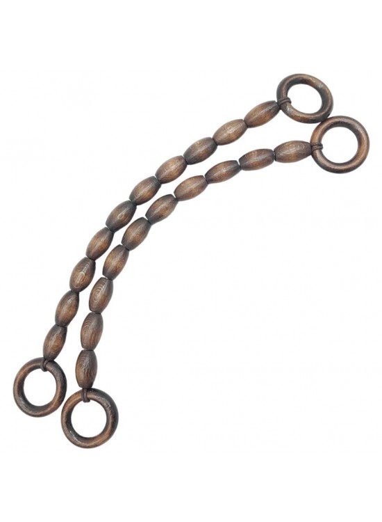 Çanta Aksesuar 20 mm Oval Ahşap Boncuklu 40 cm Koyu Ahşap Renk Çanta Sapı Çanta Aksesuar 20 mm Oval Ahşap Boncuklu 40 cm Koyu Ahşap Renk Çanta Sapı