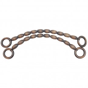 Çanta Aksesuar 20 mm Oval Ahşap Boncuklu 40 cm Koyu Ahşap Renk Çanta Sapı